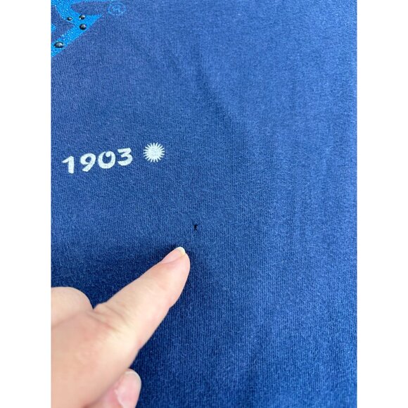 2003 Harley Davidson Las Vegas T-Shirt Blue Size L Bar Shield  Chrome USA - Picture 8 of 12